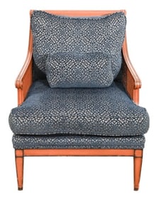 Colonial Plantation Style Upholstered Lounge Chair
