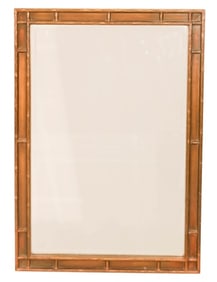 Vintage Mid C Faux Bamboo Framed Wall Mirror