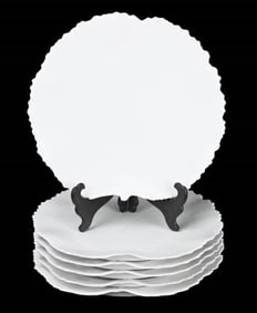 6 Jacques Pergay Limoges White Cabbage Plates