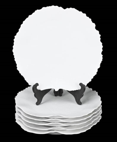 6 Jacques Pergay Limoges White Cabbage Plates (1 of 12)
