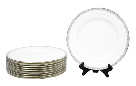 10 Calvin Klein Antique Ribbon Porcelain Plates
