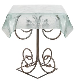 Neiman Marcus Draped Green Glass Hall Table
