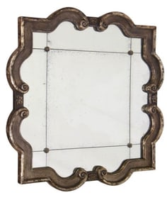 Uttermost Large Quatrefoil Silver Leaf Mirror