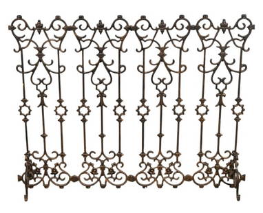 Antique Victorian Wrought Iron Fireplace Screen: Antique Victorian Wrought Iron Fireplace Screen.Measures 36 inches x 47 inches x 13 inches.