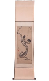 After Bada Shanren Chinese Scroll Painting Birds