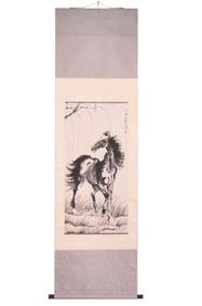 After Xu Beihong Chinese Scroll Painting Horse