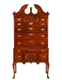 Queen Anne Carved Bonnet Top Highboy