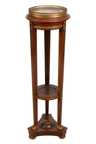 Empire Style Mahogany Marble Top Column (1 of 9)