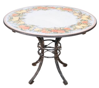 Duca Di Camastra Signed Enameled Lava Table