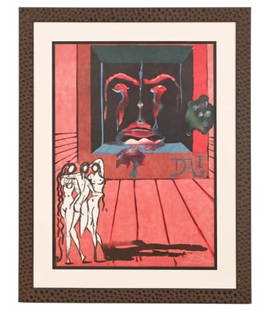 Salvador Dali Signed Serigraph Obsession of Heart: Salvador Dali Signed Limited Edition Serigraph Titled Obsession of the Heart, Framed. Measures 39 inches x 30 inches.