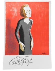 Charles Kiffer Serigraph Portrait of Edith Piaf