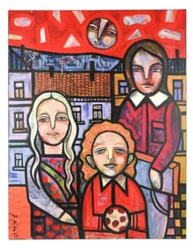 Piotr Sujka Signed Acrylic Expressionist Painting
