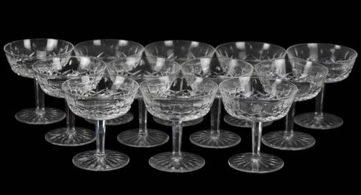 12 Waterford Crystal Lismore Champagne Coupes