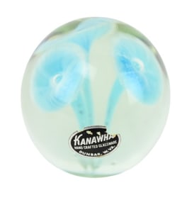 Kanawha Vintage Art Glass Lily Paperweight