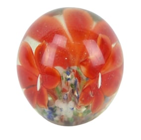 Antique Chinese Glass Morning Glory Paperweight