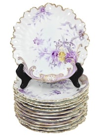 12 Ahrenfeldt Limoges Porcelain Cake Plates
