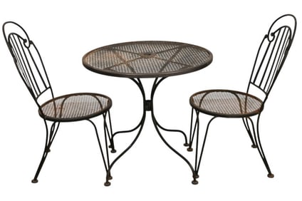 3 Piece Wrought Iron Outdoor Pub Table Set