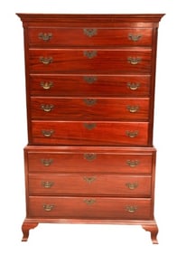 Chippendale Cherry Chest on Chest