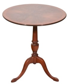 Mahogany Carved Flip Top Tripod Cocktail Table