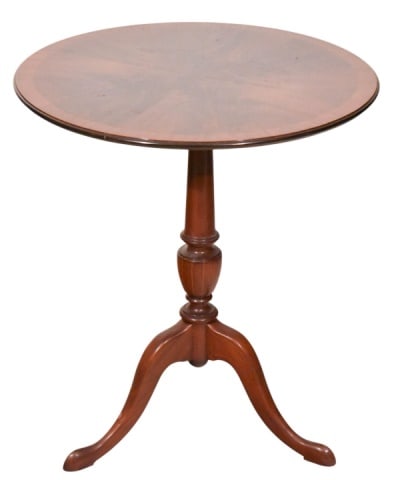 Mahogany Carved Flip Top Tripod Cocktail Table (1 of 14)