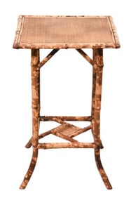 English Tiger Bamboo Cane Side Table