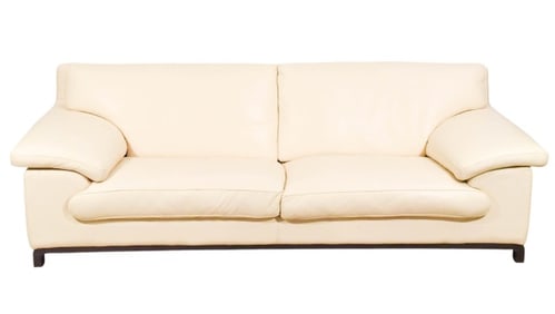 Roche Bobois Cream Leather Sofa