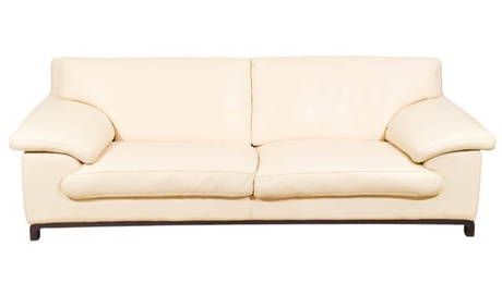 Roche Bobois Cream Leather Sofa
