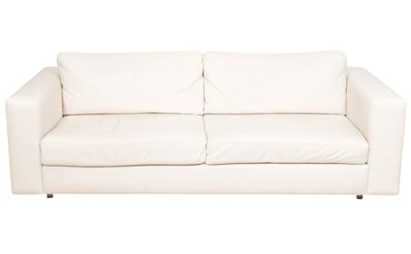 Designs Within Reach White Leather Sofa