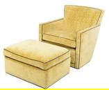 A. Rudin Modernist Swivel Chair and Ottoman