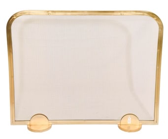 Modernist Brass & Wire Fireplace Panel Screen