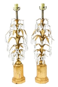 2 Vintage Hollywood Regency Italian Tole Lamps