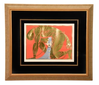 Erte Signed Serigraph w Gold Foil Samson & Delilah