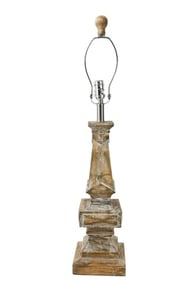 Hand Carved Rustic French Country Table Lamp