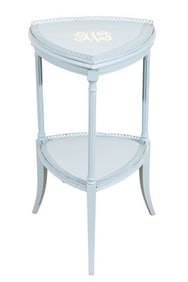 Petite Art Deco Hand Painted Blue Side Table