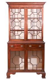 Antique Georgian Style Glass Front Breakfront