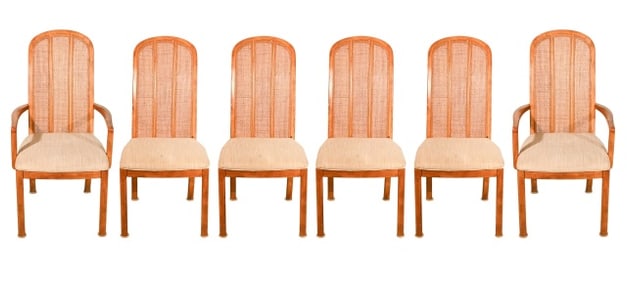 Campaign Style Drexel Heritage Cane Back Chairs