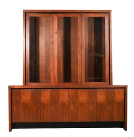 Modern Dillingham Teak Walnut China Cabinet