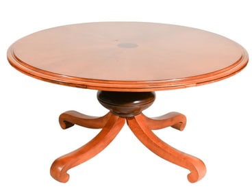 Neoclassical Style Extendable Round Dining Table