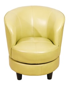 MC Grandin Road Leather Upholstered Swivel Chair