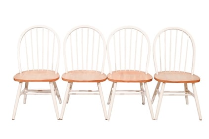 4 Bowery Hill Farmhouse Wood Dining Side Chairs