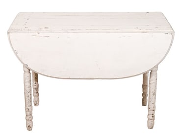 Farmhouse Style Distressed Paint Drop Leaf Table