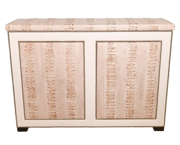 Custom Leather Motorized Entertainment Cabinet