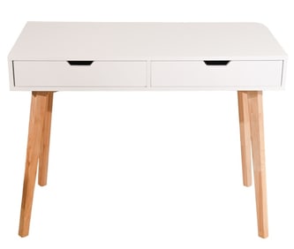 Modern Painted White Two Drawer Ladies Desk