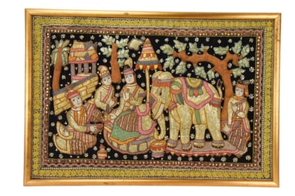 Framed Thai Beaded Textile