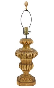 Antique Carved Gilt Urn Form Converted to Lamp