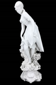 Italian Porcelain Blanc de Chine Floor Statue
