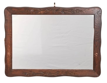 Classic Hand Carved Mirror with Floral Motif