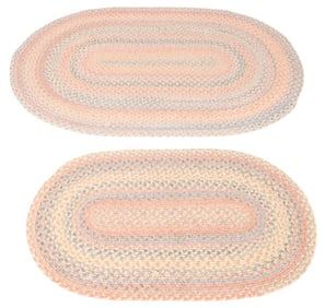 Two Oval Braided Wool Rug