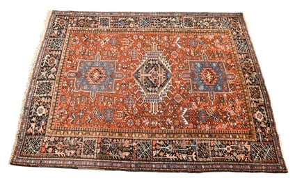 Antique Hand Knotted Heriz Hand Made Carpet