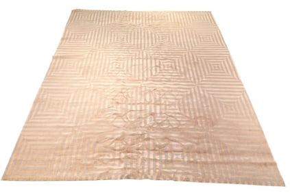 Moroccan Geometric Chenille & Wool Area Carpet